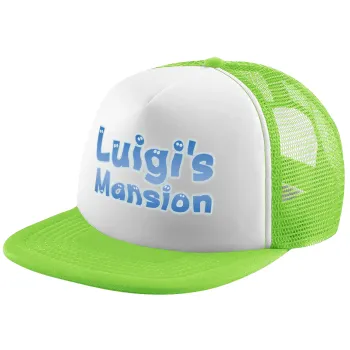 Luigi's Mansion, Καπέλο παιδικό Soft Trucker με Δίχτυ ΠΡΑΣΙΝΟ/ΛΕΥΚΟ (POLYESTER, ΠΑΙΔΙΚΟ, ONE SIZE)