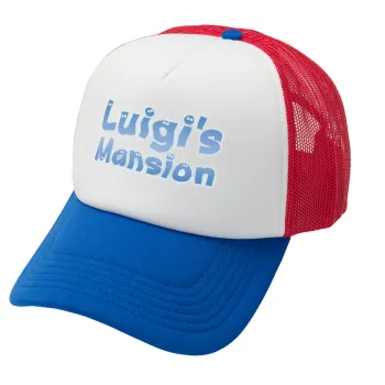 Luigi's Mansion, Καπέλο Ενηλίκων Soft Trucker με Δίχτυ Red/Blue/White (POLYESTER, ΕΝΗΛΙΚΩΝ, UNISEX, ONE SIZE)