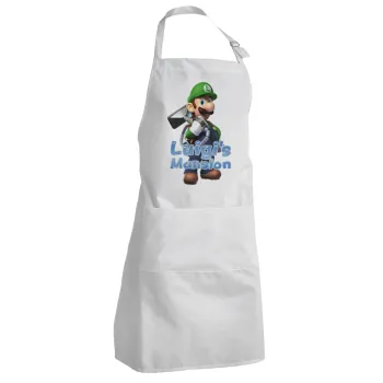 Luigi's Mansion, Adult Chef Apron (with sliders and 2 pockets)
