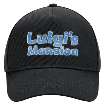 Luigi's Mansion, Καπέλο Ενηλίκων Ultimate ΜΑΥΡΟ, (100% ΒΑΜΒΑΚΕΡΟ DRILL, ΕΝΗΛΙΚΩΝ, UNISEX, ONE SIZE)