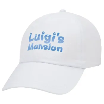 Luigi's Mansion, Καπέλο Ενηλίκων Baseball Λευκό 5-φύλλο (POLYESTER, ΕΝΗΛΙΚΩΝ, UNISEX, ONE SIZE)