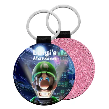 Luigi's Mansion, Μπρελόκ Δερματίνη, στρογγυλό ΡΟΖ (5cm)