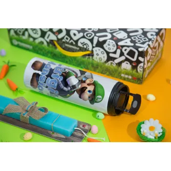 Luigi's Mansion, Πασχαλινή Λαμπάδα με Travel Tumbler θερμό με διπλό καπάκι (600ml, BPA free) & κερί αρωματικό πλακέ (30cm) (ΤΙΡΚΟΥΑΖ)