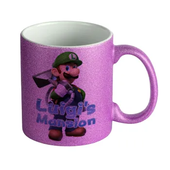 Luigi's Mansion, Κούπα Μωβ Glitter που γυαλίζει, κεραμική, 330ml