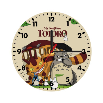 Totoro and Cat, Wooden wall clock (20cm)