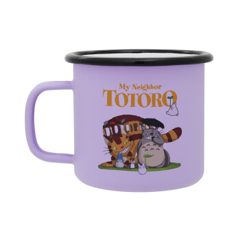Totoro and Cat, Κούπα Μεταλλική εμαγιέ ΜΑΤ Light Pastel Purple 360ml