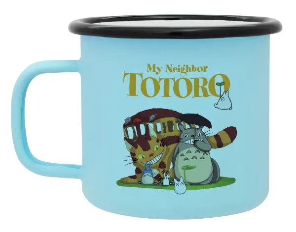Totoro and Cat — Κούπα Μεταλλική εμαγιέ ΜΑΤ σιέλ 360ml