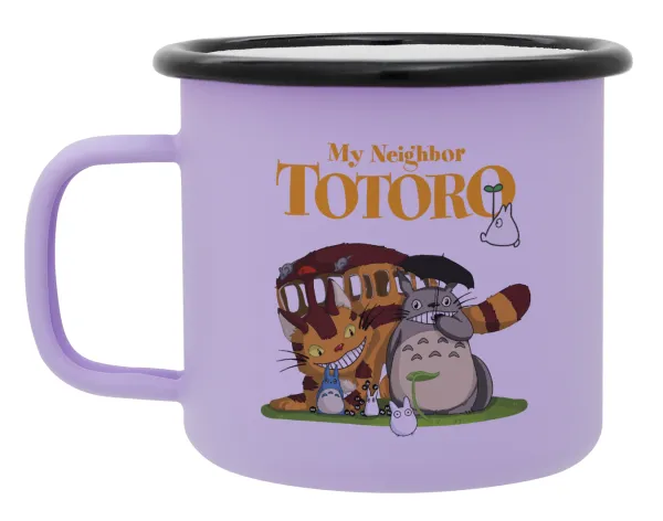 Totoro and Cat — Κούπα Μεταλλική εμαγιέ ΜΑΤ Light Pastel Purple 360ml