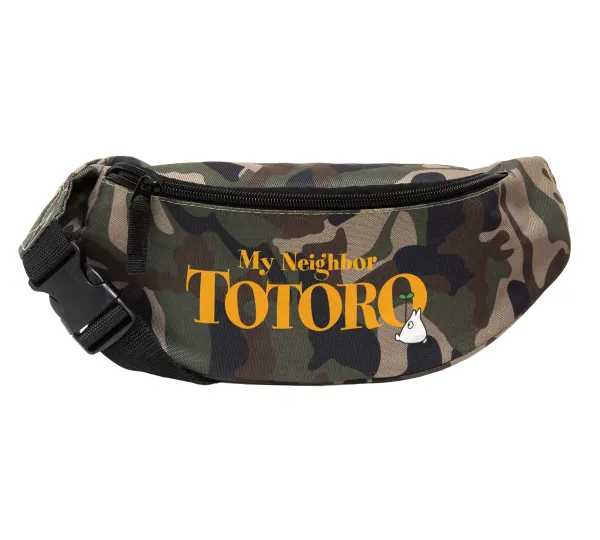 Totoro and Cat — Unisex waist bag (banana) in Jungle camouflage color with 2 pockets
