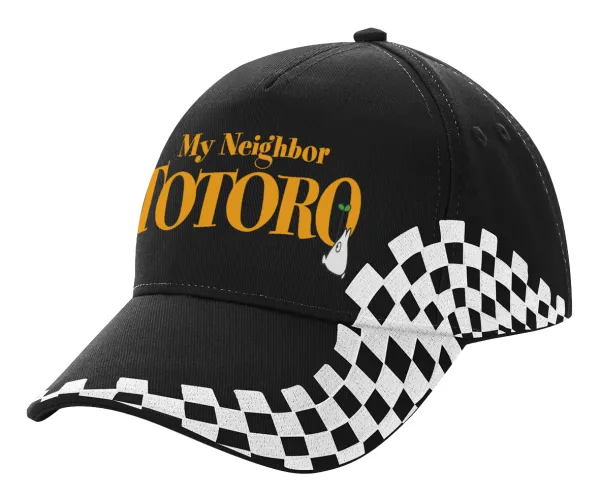 Totoro and Cat — Καπέλο Ενηλίκων Ultimate ΜΑΥΡΟ RACING, (100% ΒΑΜΒΑΚΕΡΟ DRILL, ΕΝΗΛΙΚΩΝ, UNISEX, ONE SIZE)