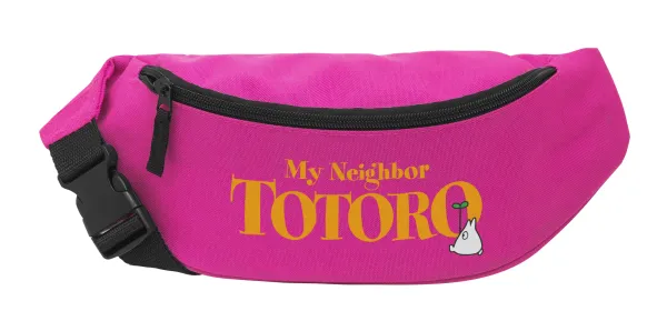 Totoro and Cat — Unisex waist bag (banana) in PINK color with 2 pockets