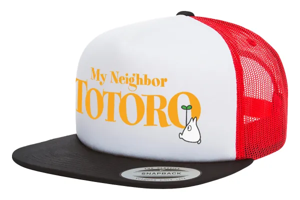Totoro and Cat — Καπέλο Ενηλίκων Foam Flat Snapback με Δίχτυ Μαύρο-Λευκό-Κόκκινο (POLYESTER, ΕΝΗΛΙΚΩΝ, UNISEX, ONE SIZE)
