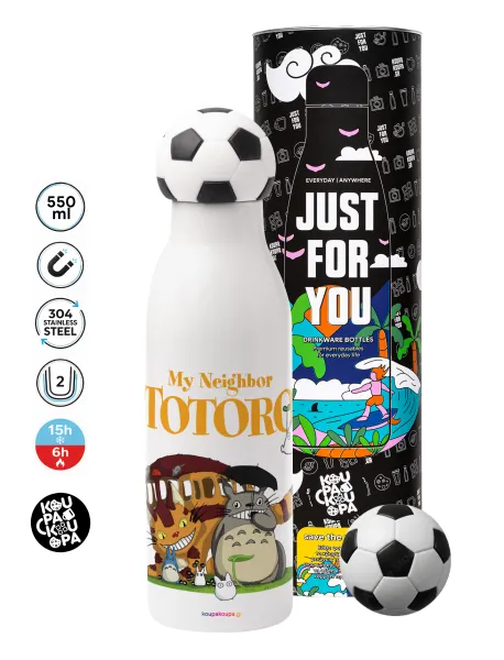 Totoro and Cat — Soccer Metal mug thermos, double wall, 550ml