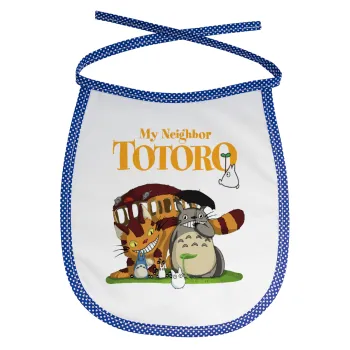Totoro and Cat, Σαλιάρα μωρού αλέκιαστη με κορδόνι Μπλε