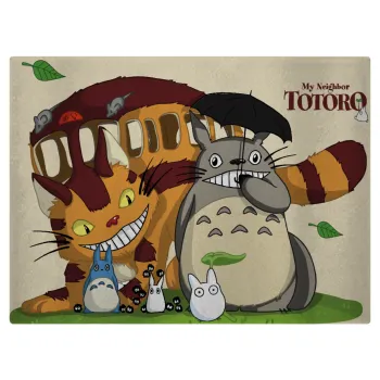 Totoro and Cat, Επιφάνεια κοπής γυάλινη (38x28cm)