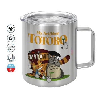 Totoro and Cat, Mug Stainless steel double wall 300ml