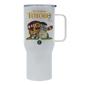 Totoro and Cat, Tumbler με καπάκι, διπλού τοιχώματος (θερμό) 750L