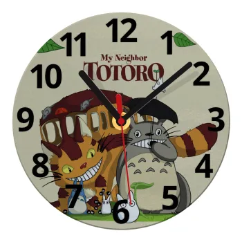 Totoro and Cat, Ρολόι τοίχου γυάλινο (20cm)