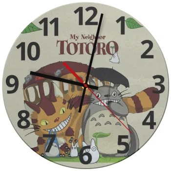 Totoro and Cat, Ρολόι τοίχου γυάλινο (30cm)