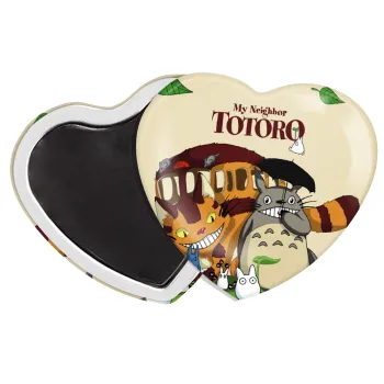 Totoro and Cat, Μαγνητάκι καρδιά (57x52mm)