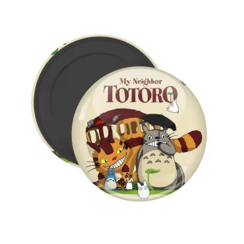 Totoro and Cat, Μαγνητάκι ψυγείου στρογγυλό διάστασης 5cm