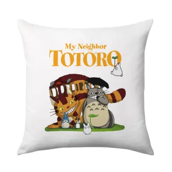Totoro and Cat, Sofa cushion 40x40cm includes filling