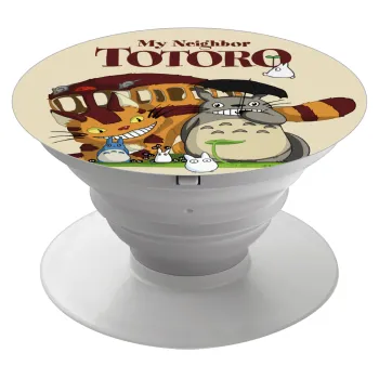 Totoro and Cat, Phone Holders Stand  Λευκό Βάση Στήριξης Κινητού στο Χέρι