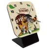 Quartz Wooden table clock with hands (10cm)