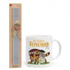 Easter Set, Ceramic Cup (330ml) & Easter aromatic flat candle (30cm) (GRAY)