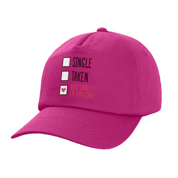 Single, Taken, Who cares i'm amazing, Καπέλο παιδικό Baseball, 100% Βαμβακερό,  purple