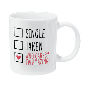 Single, Taken, Who cares i'm amazing, Κούπα Giga, κεραμική, 590ml