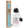 Easter Set, metallic aluminum water bottle (500ml) & scented flat candle (30cm) (TURQUOISE)