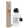 Easter Set, metallic aluminum water bottle (500ml) & aromatic flat Easter candle (30cm) (GRAY)