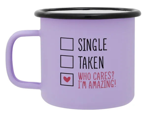 Single — Metal enamel mug, matte light pastel purple, 360ml