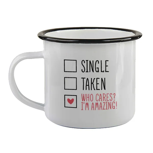 Single — Κούπα εμαγιέ με μαύρο χείλος 360ml