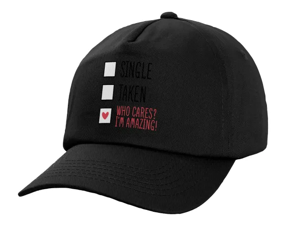 Single — Καπέλο Ενηλίκων Baseball, 100% Βαμβακερό,  Μαύρο (ΒΑΜΒΑΚΕΡΟ, ΕΝΗΛΙΚΩΝ, UNISEX, ONE SIZE)