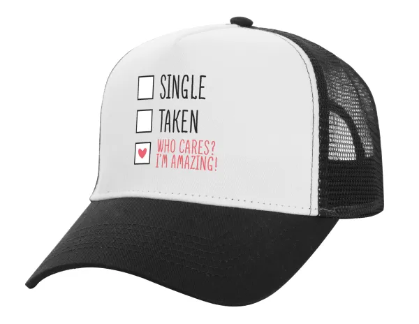 Single — Καπέλο Ενηλίκων Structured Trucker, με Δίχτυ, ΛΕΥΚΟ/ΜΑΥΡΟ (100% ΒΑΜΒΑΚΕΡΟ, ΕΝΗΛΙΚΩΝ, UNISEX, ONE SIZE)