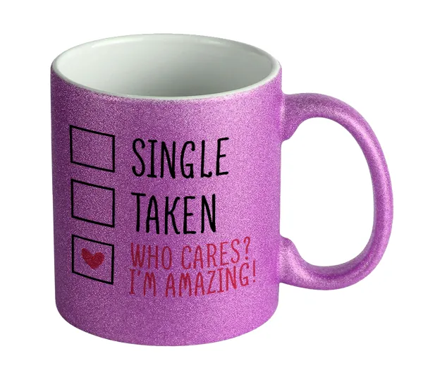 Single — Κούπα Μωβ Glitter που γυαλίζει, κεραμική, 330ml