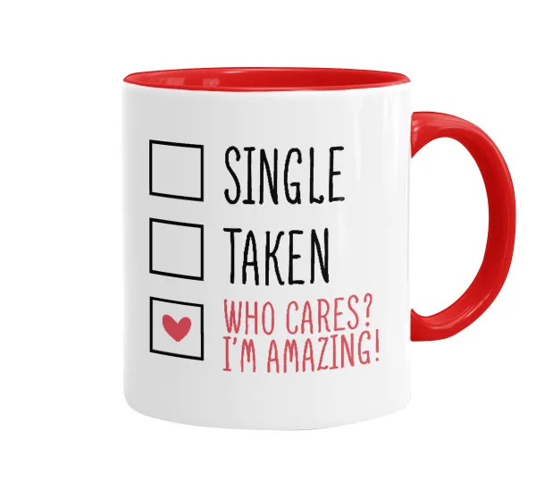 Single — Κούπα χρωματιστή κόκκινη, κεραμική, 330ml