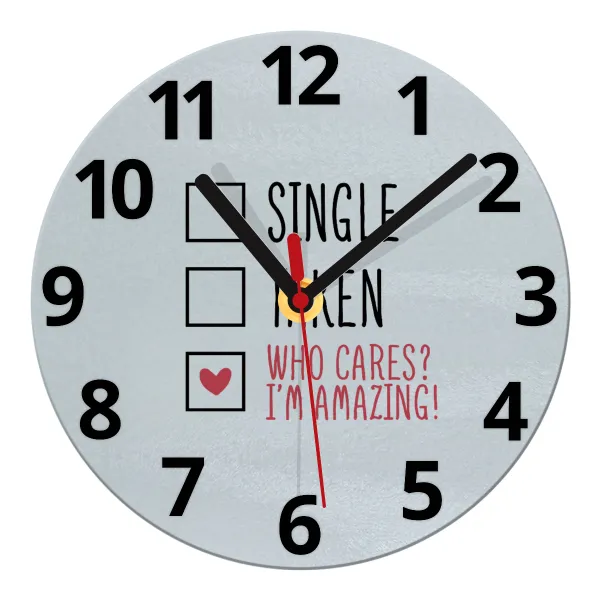 Single — Ρολόι τοίχου γυάλινο 20cm