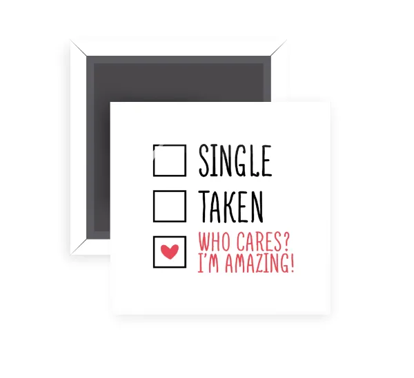 Single — Square fridge magnet, 5x5cm