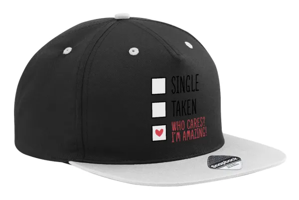 Single — Καπέλο Ενηλίκων Flat Snapback Μαύρο/Γκρι, (100% ΒΑΜΒΑΚΕΡΟ TWILL, ΕΝΗΛΙΚΩΝ, UNISEX, ONE SIZE)