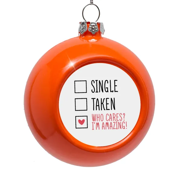 Single — Στολίδι Χριστουγεννιάτικη μπάλα δένδρου Πορτοκαλί 8cm