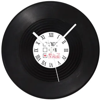 Single, Taken, Who cares i'm amazing, Ρολόι τοίχου Βινύλιο (30cm)