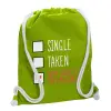 Backpack bag GYMBAG LIME GREEN, with pocket (40x48cm) & thick cords