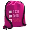 Backpack pouch GYMBAG Fuchsia, with pocket (40x48cm) & thick cords