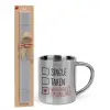 Easter Set, metallic thermal cup (300ml) & Easter aromatic flat candle (30cm) (GRAY)