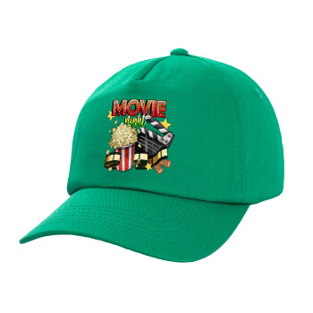 Movie night, Καπέλο παιδικό Baseball, 100% Βαμβακερό, Low profile, Πράσινο