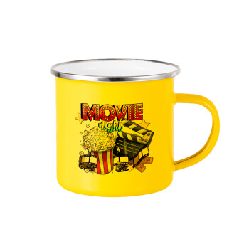 Movie night, Κούπα Μεταλλική εμαγιέ Κίτρινη 360ml