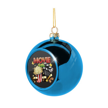 Movie night, Χριστουγεννιάτικη μπάλα δένδρου Μπλε 8cm